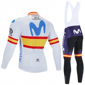 Tenue Cycliste Manches Longues et Collant à Bretelles 2020 Movistar Team N002